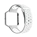 iGK For Fitbit Blaze Bands Soft Silicone Replacement Sport Strap with Metal Frame for Fitbit Blaze Fitness Wristband Gray & White with Band Silver Frame Small