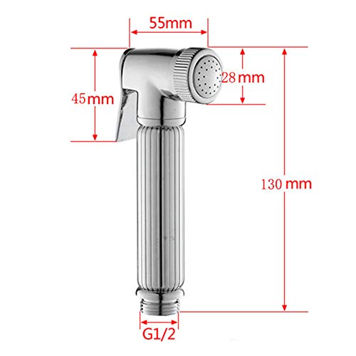 Toilet Hand Held Bidet Sprayer Kit, Stainless Steel Bathroom Shower Bidet Taps Spray Toilet Cleaning Copper Faucet Chrome Plating for Bidet Attachment,Pet Washing,Cleaning Rinsing Toilet (Kit B)