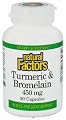 Natural Factors - Turmeric & Bromelain 450 mg.