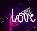Neon Love Signs Light LED Neon Art Decorative Lights Wall Decor for Girls Bedroom House Bar Pub Hotel Beach Recreational (purple love)