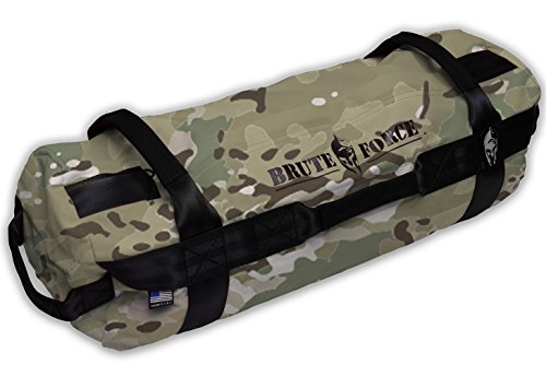 Brute Force Sandbags - Strongman - Camo - Home Gym Set Heavy Duty Tactical Sandbag NO Sand Leakage Accommodating Multiple Fitness Levels Adjustable sandbag