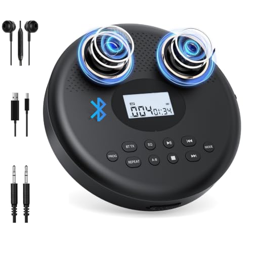 ARAFUNA Portable CD Player Rechargeable Bluetooth