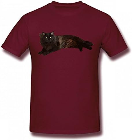 DMDSLH Norwegian Cat Husky Cute Tshirt Cool Print T-Shirts Valentine Day Man Tee Burgundy