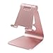 Mothca Adjustable Aluminum Cell Phone Holder, 270 Degree Rotating Multi Viewing Angle Mobile Phone Stand, Universal Desktop Charging Dock for iPhone Samsung Nintendo Switch iPad Tablet (Rose Gold)