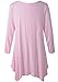 Lanmo Women Plus Size 3/4 Sleeve Tunic Tops Loose Basic Shirt (2X, Pink)