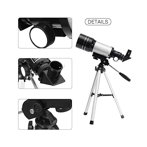 Kinder Teleskop, Uong Professionelle 150X Astronomisches Teleskop Fernrohr Sucherfernrohr mit Stativ und 2 Optionen… – Bild 6