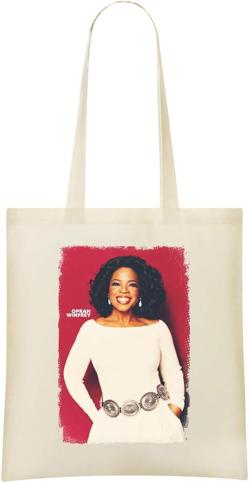 Oprah Winfrey Custom Printed Shopping Grocery Tote Bag 100% Soft Cotton Eco-Friendly & Stylish Handbag For Everyday Use Custom Shoulder Bags