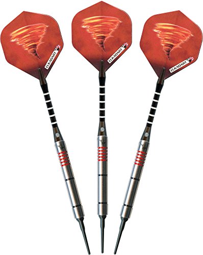 Elkadart Tornado 90% Tungsten Soft Tip Darts with Storage/Travel Case, 2 Black/4 Red Rings, 18 Grams