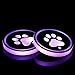 Lipctine Paw Logo Universal LED Car Cup Holder Lights Mats Pad Colorful RGB Drink Coaster Accessories Interior Decoration Atmosphere Fit for Car Truck SUV Vehicle