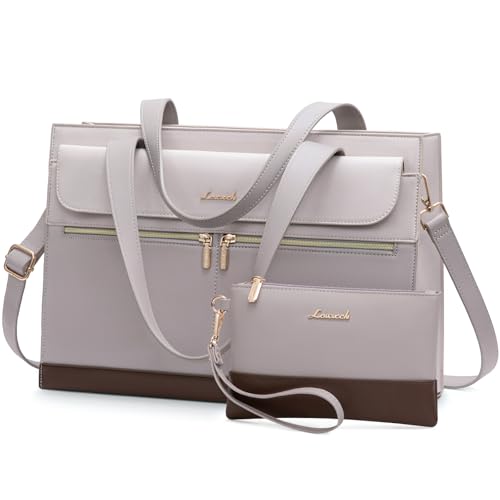 LOVEVOOK Laptoptasche 15,6 Zoll Handtasche Damen, Arbeitstasche Lehrertasche Aktentasche Groß, Schultasche Shopper Handbags for Women, PU Leder Tote Bag Busines