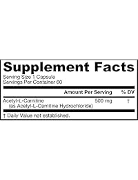 Jarrow Formulas Acetyl L-Carnitina 250 mg, ACE, 1