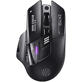 INPHIC A9 Explorer Wireless Mouse for Laptop, 2.4G/Bluetooth 5.0, RGB Lighting, 2400 DPI, Visible Battery, Type-C Charging