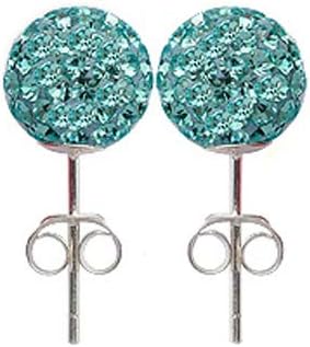 925 Sterling Silver Shamballa Crystal 10mm Size Disco Ball Studs Earrings Cubic Zircon