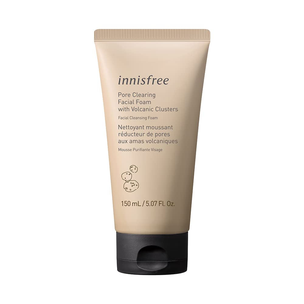 Innisfree Pore Clearing Facial Foam with Volcanic Clusters Face Cleanser, 5.07 Fl Oz (Pack of 1)