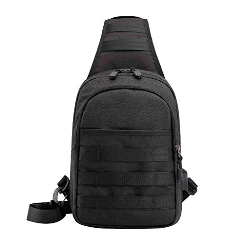 Rakkiss Men Chest Bag Fashion Oxford Cloth Crossbody Bag Anti-Theft Zipper Pocket Portable Waist Bag