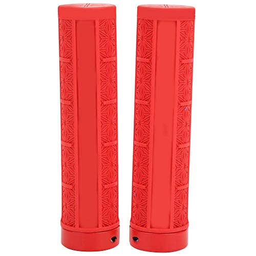 Alomejor Bike Grip 1Pair Silicone Handlebar Grip Cover Comfort Soft Bicycle Grip for Mountain Bike Road Bicycle(Red)