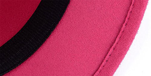Freedi Bowler Hat Fedora Hats Dress Up Derby Hats Wide Brim Bow for Costume Adults Women Winter (Red) - Thumbnail 6