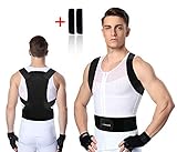Posture Corrector for Women and Men,Exemplife Adjustable Back Brace Provides Lumbar Support,Prevent Slouching and Provide Back Pain (L)…
