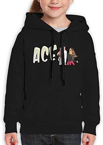 Youth Hooded Sweatshirt ACE Family Fashion Classic Style Black