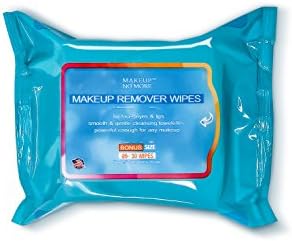 Makeup No More travel face wipes moisturizing skin cleansing face towelettes, Safe for Mascara Removing, Hands, Gym, Car and Purse – 30ct pouch – twin pack (total 60 towelettes)