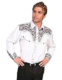 Scully Men's Embroidered Shirt, White/Pewter, L