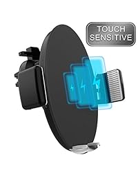 Cargador de coche inalámbrico Qi Fast con soporte táctil para coche, compatible con Samsung Galaxy S9 S8 S7 S7 Edge S7 Edge, Note y más