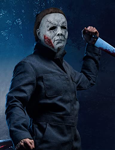 Michael Myers Mask Halloween, Horror Mike Myers Face Mask Latex, Scary Adult Halloween Mask Costume for Men