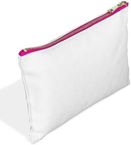 Canvas Zipper Pouch -Cute Makeup Bag Cosmetic Pouches - Organize Your Purse, Pencils, Cell Phone - Washable