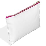 Canvas Zipper Pouch -Cute Makeup Bag Cosmetic Pouches - Organize Your Purse, Pencils, Cell Phone - Washable