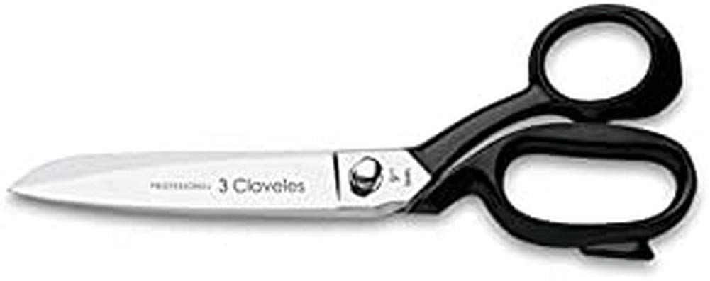 3 CLAVELES 9" Tailor Scissors, Nickel, Carbon Steel, Black, 23 cm (9")