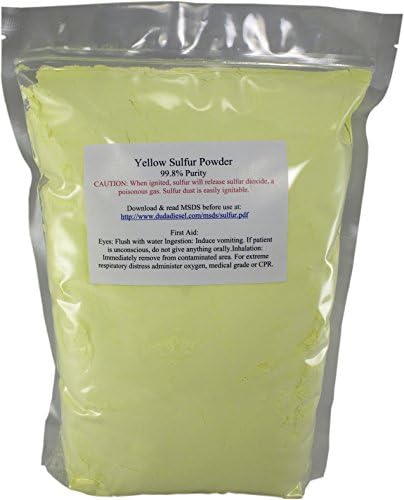 Duda Energy sulfur3 3 lb. Ground Yellow Sulfur Powder Feed Grade Pure Elemental Commercial Flour, No Additives Brimstone