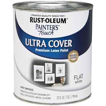 Rust-Oleum 1990502 Painters Touch Latex, 1-Quart, Flat White