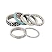D EXCEED Silver Twisted Swirl Geometric Enamel Band Stackable Ring Set Size 6 7 8 9