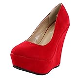 Delicacy Trendy-33 Slip On Platform High Heel Wedge Pump Shoes