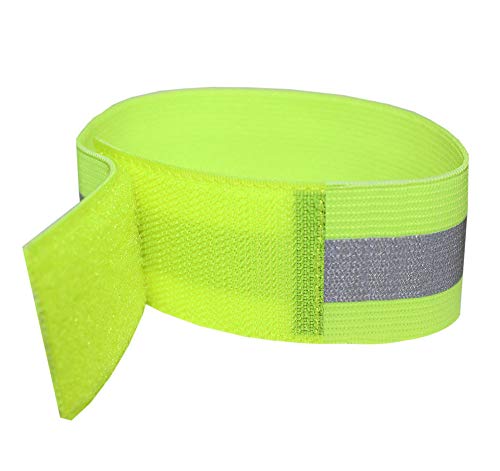 Fine Reflective Bands, Adjustable Reflective Armband Arm Wrist Ankle Leg Band,High Visibility Reflective Tape Strap for Clothing Biking and Safety Night Walking (Green)