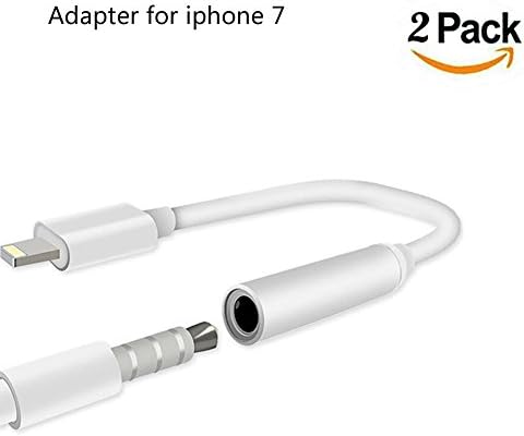 2 Pack Lightning to 3.5 mm Headphone Jack Adapter, Worice Lightning Interface to 3.5mm Earphone Aux Audio Cable, Headphone Jack Adapter Connector For iPhone 7/7 Plus