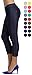 Prolific Health Women's Jean Look Jeggings Tights Slimming Many Colors Spandex Leggings Pants S-XXXL (Large, Navy Blue Capri)