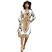 AutumnFall Women Summer Casual Deep V-Neck Traditional African Print Party Dresses (XL)