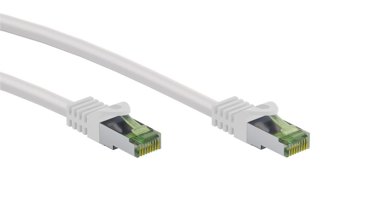 goobay 61104 - CAT 8.1 Network Cable/LAN Cable - High Speed 40 Gbits Patch Cable with S/FTP PiMF Shielding/White / 1 m