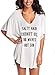 BOMDEALS Women's Cover up T-Shirt Swimsuit Beach Dress (White)