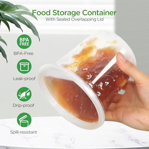 VINATO Airtight Food Containers, 24pcs 720ml/24oz Deli Food Containers with Lids, Reusable, BPA Free, Dishwasher and Microwave Safe