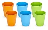 Green Eats Tumblers Drinking Cups, 6 Count, Orange/Blue/Green