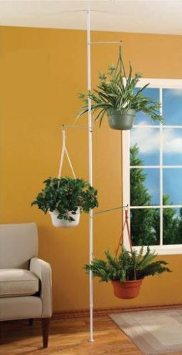 SPRING TENSION ROD INDOOR PLANT POLE WITH 3 ADJUSTABLE ARMS