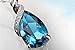 Coolsome Royal Sapphire Blue Crystal Teardrop Pendant Necklace,18