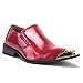 J'aime Aldo Men's Urban Metal Tip Slip On Dress Loafer Shoes, Red, 9