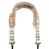 Sheepskin Lined Camera Strap, Naturally Breathable, Soft, Comfortable - Aztec