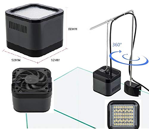 Aquarium Full Spectrum Lighting LED Adjustable Color Temperature Dimmable 70W Fan Cooling for Grass Algea Multichip (70W)