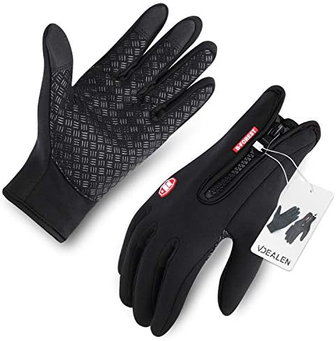 Vdealen Cycling Gloves for Man and Women, Touchscreen Gloves Winter Warm Tech Glove for Smart Phone Texting with Non-slip Silicone Gel - Thermal Cotton - Windproof for Running, Driving