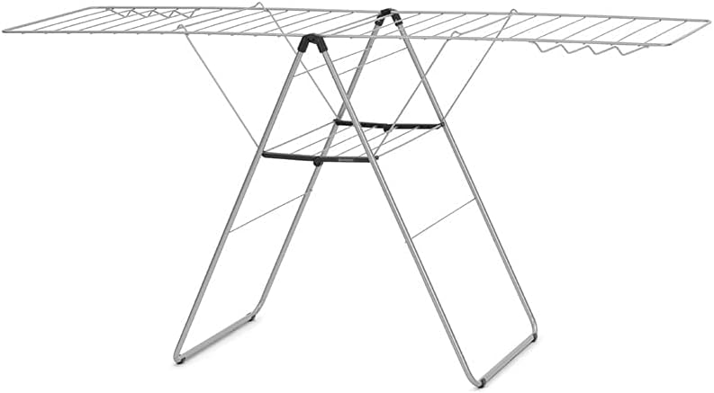 Brabantia HangOn Laundry Drying Rack 25m Metallic Grey Compact Foldaway