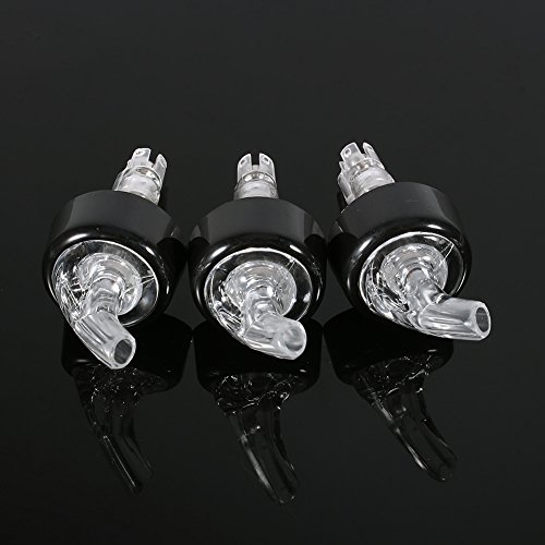 Automatic Measure Liquor Pourers, Plastic Measured Liquor Spirit Pourer Free Flow Wine Bottle Pour Spout Stopper Transparent for Home Bar (Transparent, 3)